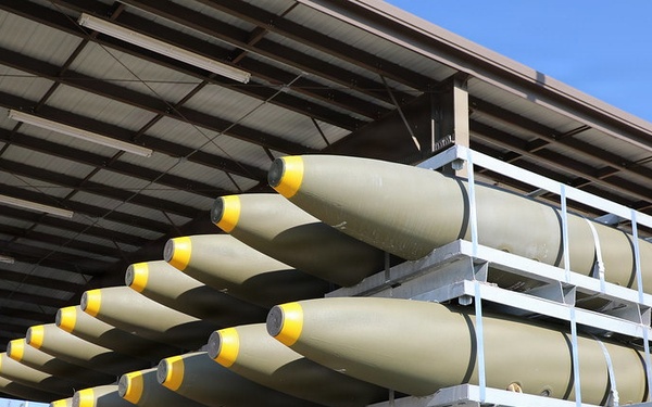 Refurbished bomb bodies awaiting distribution at Blue Grass Army Depot