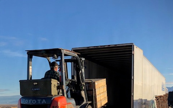 Loading a trailer at Tooele Army Depot