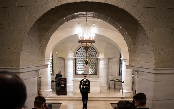 Commander of the Guard U.S. Army Capt. Sean Paul Stolarski Earns the Guard, Tomb of the Unknown Soldier Identification Badge