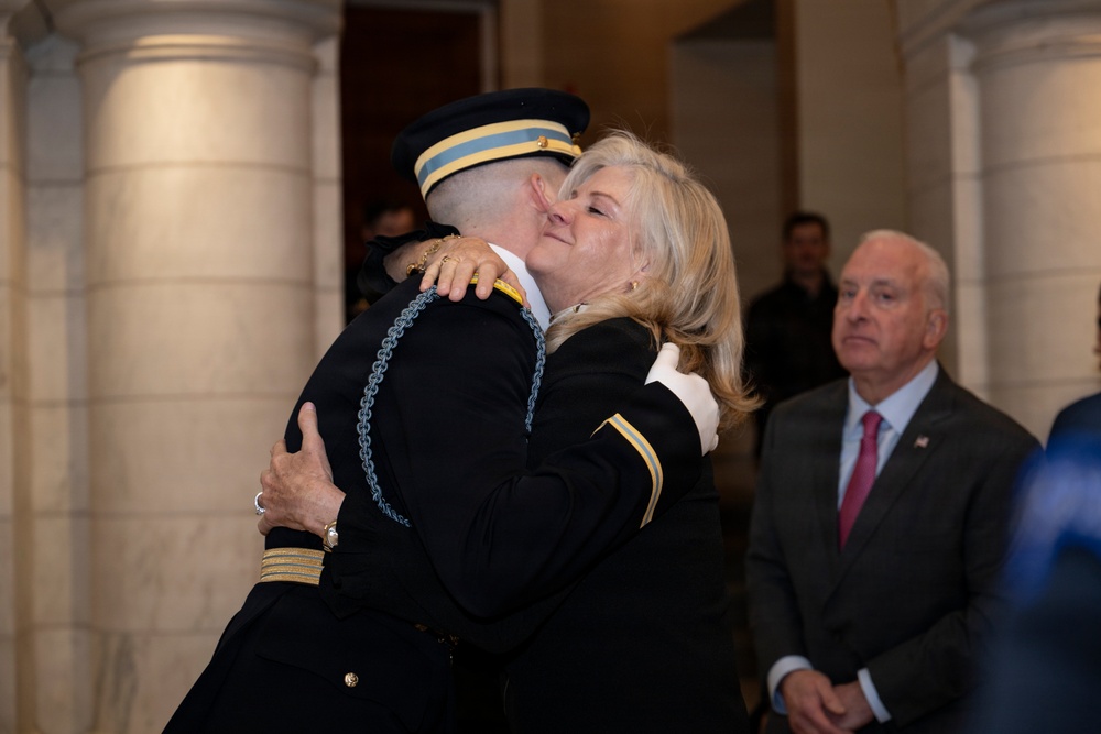 Commander of the Guard U.S. Army Capt. Sean Paul Stolarski Earns the Guard, Tomb of the Unknown Soldier Identification Badge