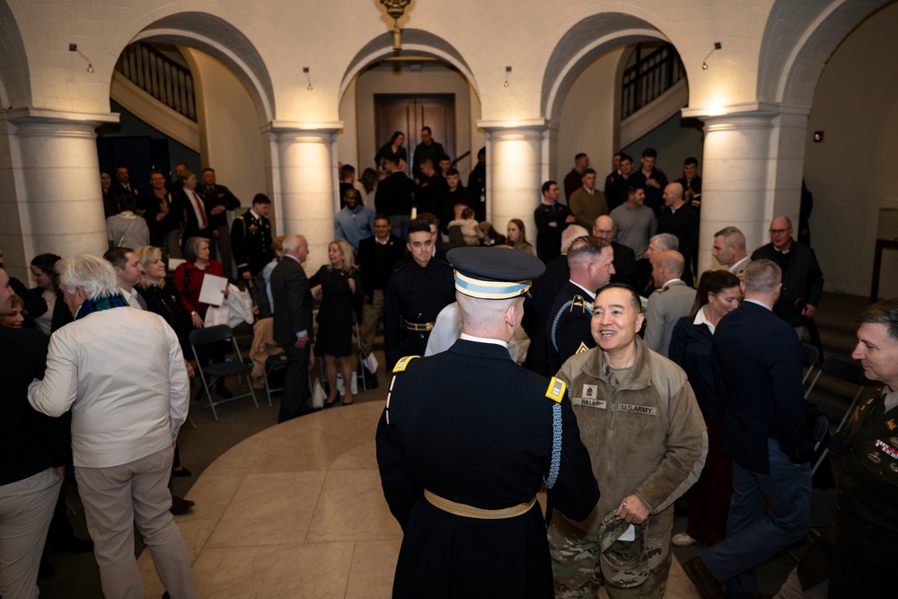 Commander of the Guard U.S. Army Capt. Sean Paul Stolarski Earns the Guard, Tomb of the Unknown Soldier Identification Badge