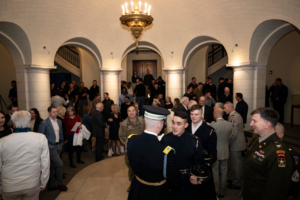 Commander of the Guard U.S. Army Capt. Sean Paul Stolarski Earns the Guard, Tomb of the Unknown Soldier Identification Badge