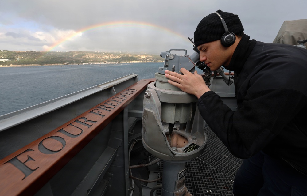 USS Roosevelt (DDG 80) Conducts Boat Operations in the Mediterranean Sea