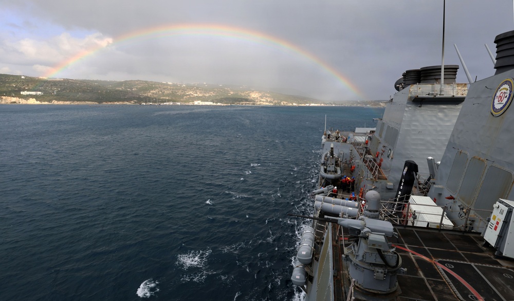 USS Roosevelt (DDG 80) Conducts Boat Operations in the Mediterranean Sea