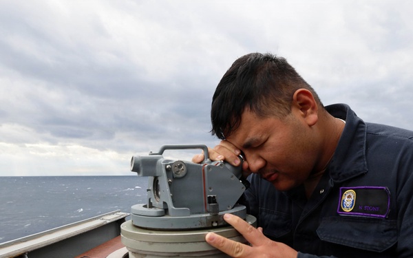 USS Roosevelt (DDG 80) Sailor Stands Watch in the Mediterranean Sea