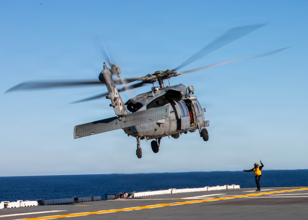 MH-60S Sea Hawk Vertical Replenishment on Makin Island