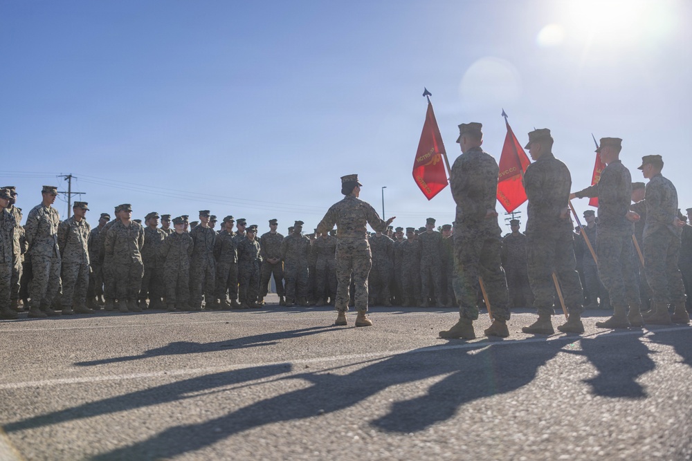 Marines with H&amp;S Battalion Participate in an End of Week Formation