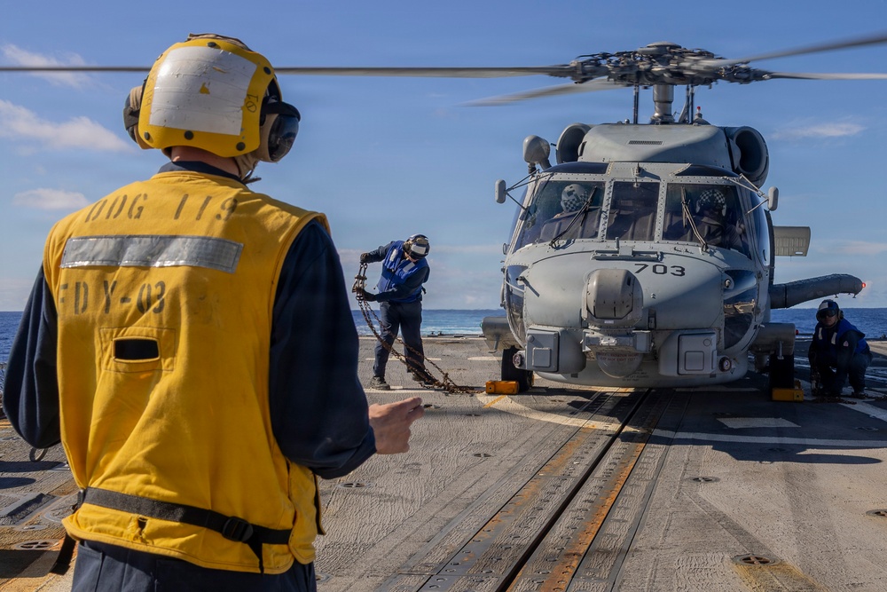 USS Delbert D. Black (DDG 119) Conducts Flight Quarters