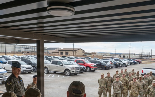 8th Air Force commander visits Dyess in preparation of B-21 onboarding