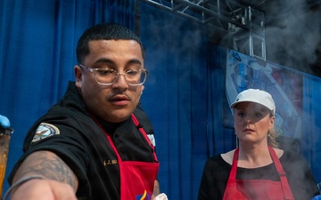 Navy culinary specialists demonstrate cooking skills at Pennsylvania farm show