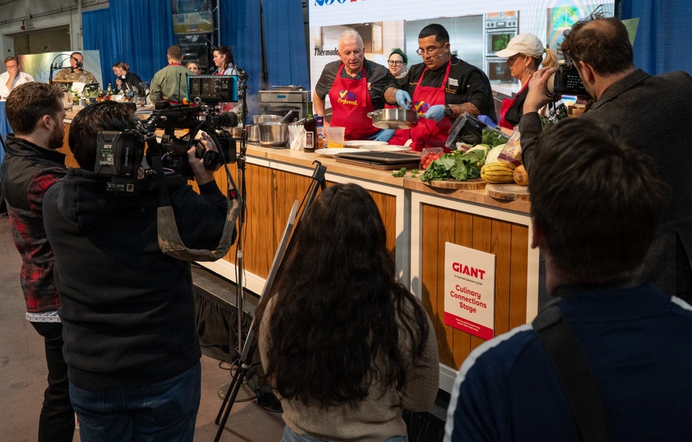 Navy culinary specialists demonstrate cooking skills at Pennsylvania farm show
