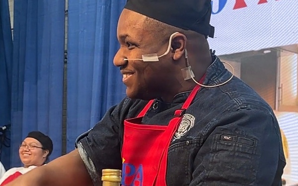 Navy culinary specialists demonstrate cooking skills at Pennsylvania farm show