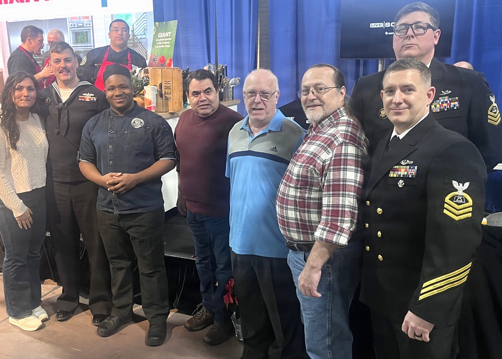 Navy culinary specialists demonstrate cooking skills at Pennsylvania farm show