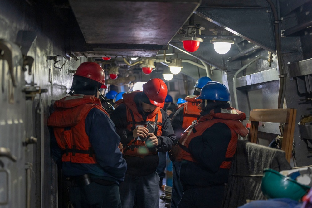 USS Bulkeley performs a replenishment at sea with RFA Tideforce (A139), Jan. 8, 2026