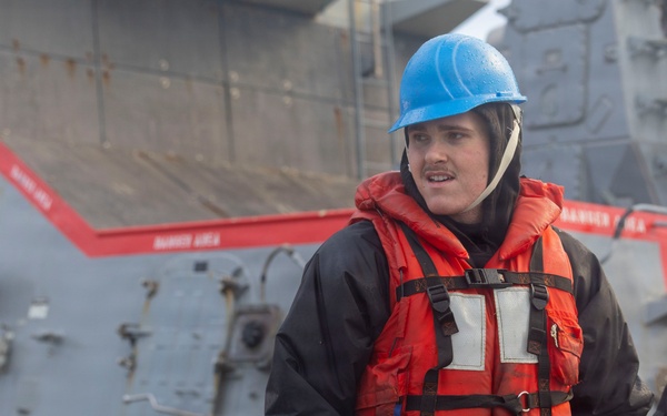 USS Bulkeley performs a replenishment at sea with RFA Tideforce (A139), Jan. 8, 2026