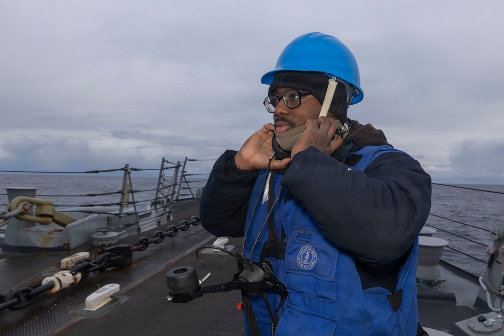 USS Bulkeley performs a replenishment at sea with RFA Tideforce (A139), Jan. 9, 2026