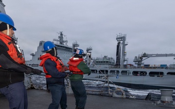USS Bulkeley performs a replenishment at sea with RFA Tideforce (A139), Jan. 9, 2026