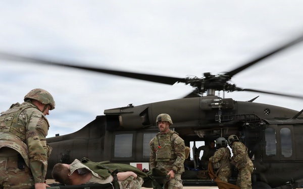 53rd Brigade Support Battalion conduct patient care during a mass casualty exercise supported by MEDEVAC