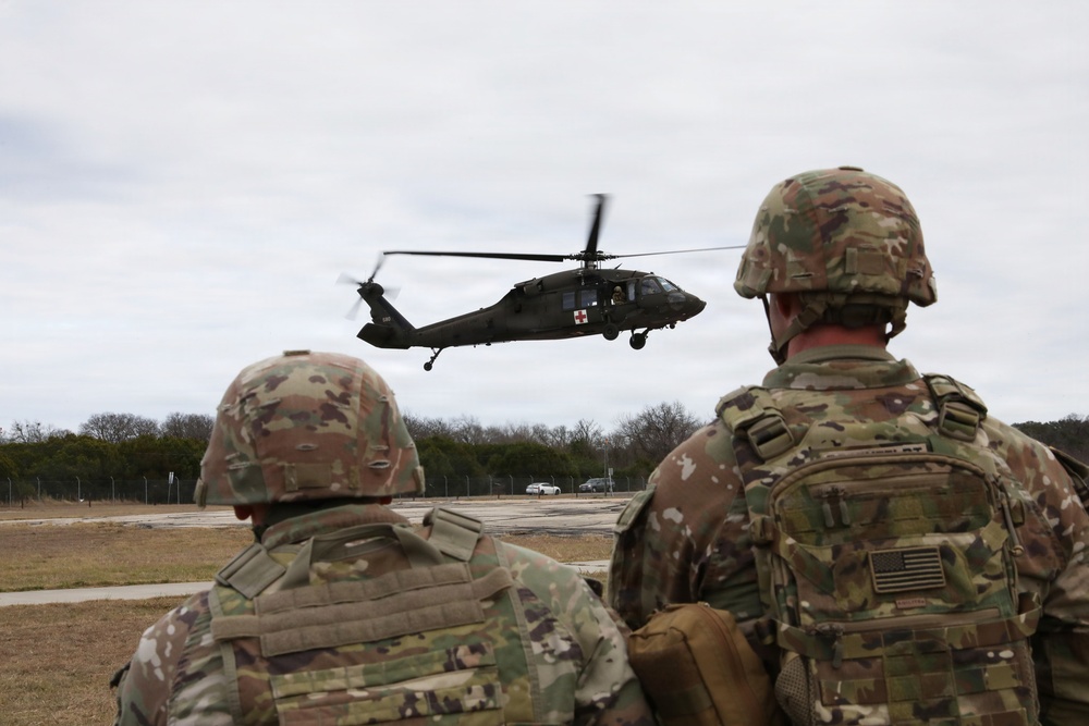 53rd Brigade Support Battalion conduct patient care during a mass casualty exercise supported by MEDEVAC