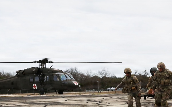 53rd Brigade Support Battalion conduct patient care during a mass casualty exercise supported by MEDEVAC