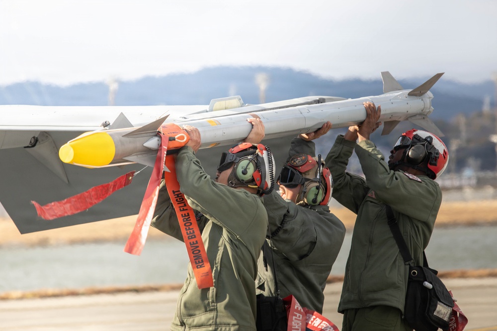 VMFA-232 rearm and refuel at MCAS Iwakuni