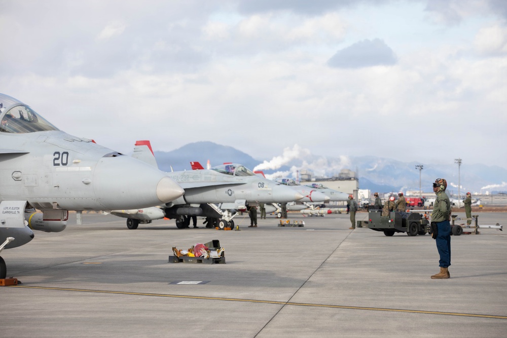 VMFA-232 rearm and refuel at MCAS Iwakuni