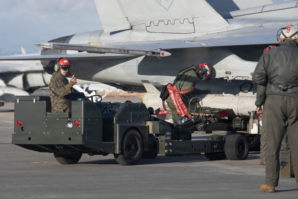 VMFA-232 rearm and refuel at MCAS Iwakuni