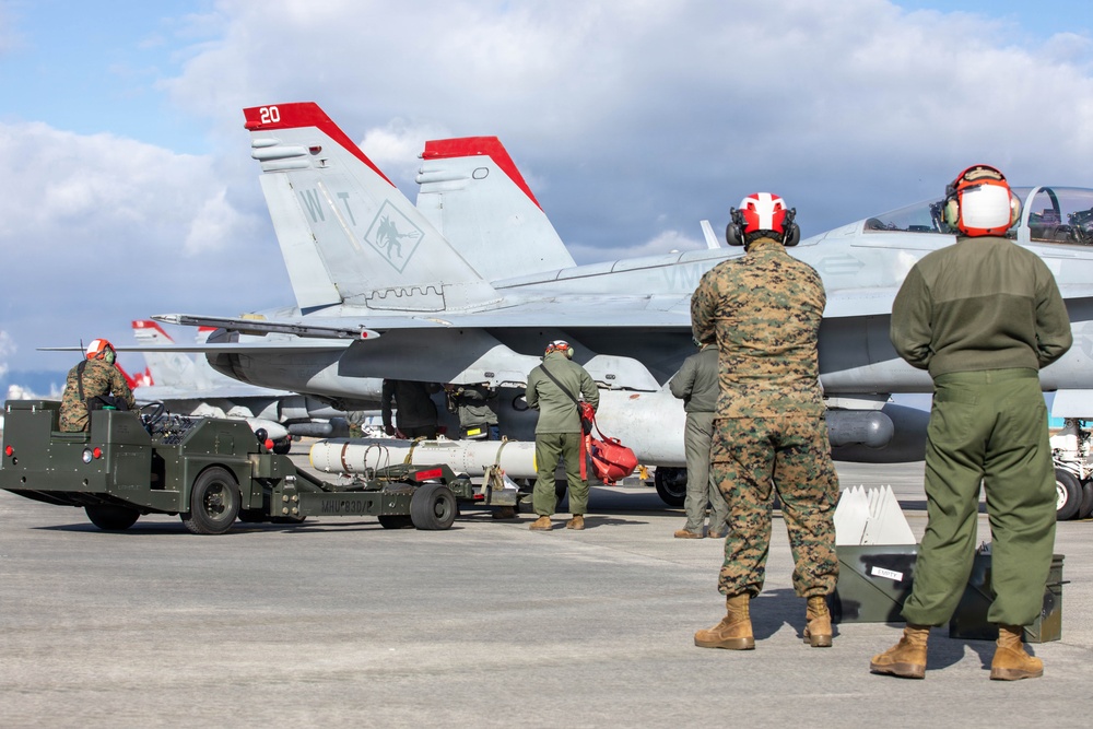 VMFA-232 rearm and refuel at MCAS Iwakuni
