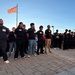 Secretary of War Pete Hegseth administers the oath of enlistment to Coast Guard and other military recruits in Southern California