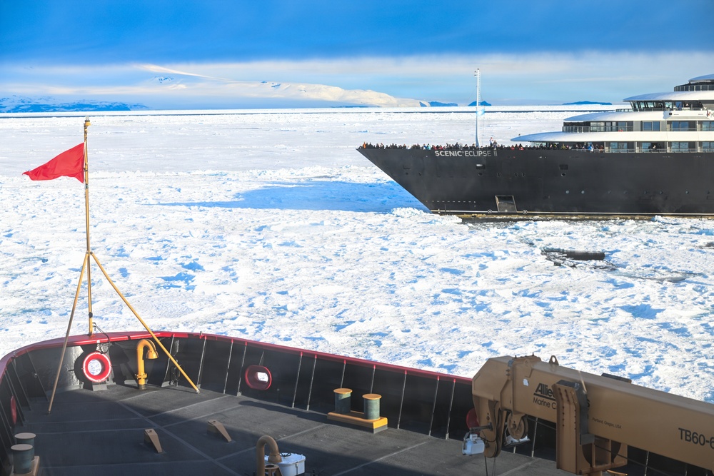 USCGC Polar Star (WAGB 10) provides support to an Australian-owned cruise ship stuck in ice on cutter’s 50th birthday amid Operation Deep Freeze 2026