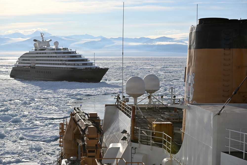 USCGC Polar Star (WAGB 10) provides support to an Australian-owned cruise ship stuck in ice on cutter’s 50th birthday amid Operation Deep Freeze 2026