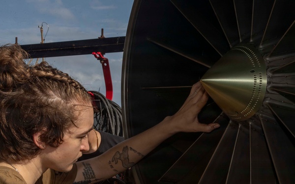 Abraham Lincoln conducts routine maintenance