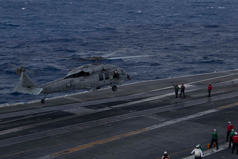 Abraham Lincoln conducts routine flights operations