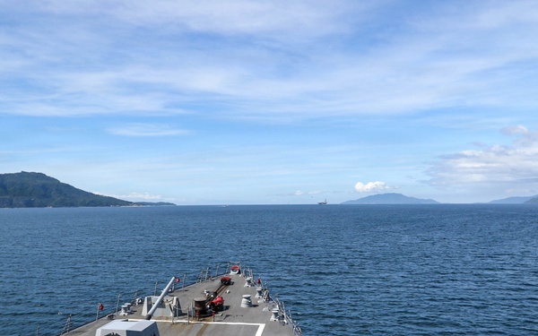 Frank E. Petersen Jr. transits the San Bernardino Strait