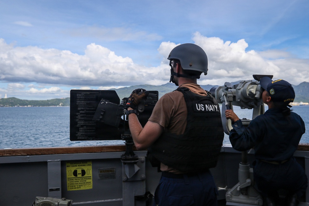 Frank E. Petersen Jr. transits the San Bernardino Strait