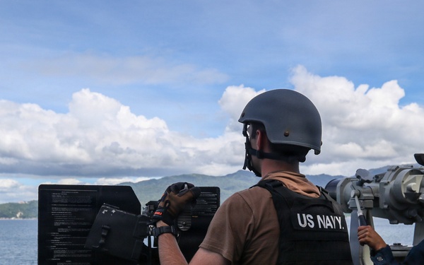 Frank E. Petersen Jr. transits the San Bernardino Strait