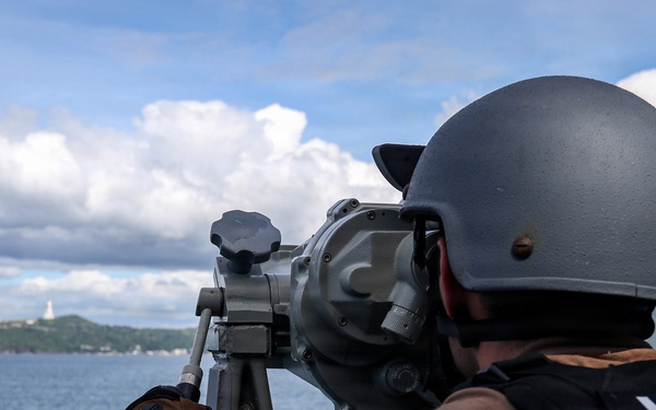 Frank E. Petersen Jr. transits the San Bernardino Strait