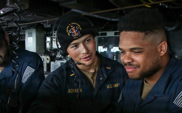 Frank E. Petersen Jr. transits Malacca Strait