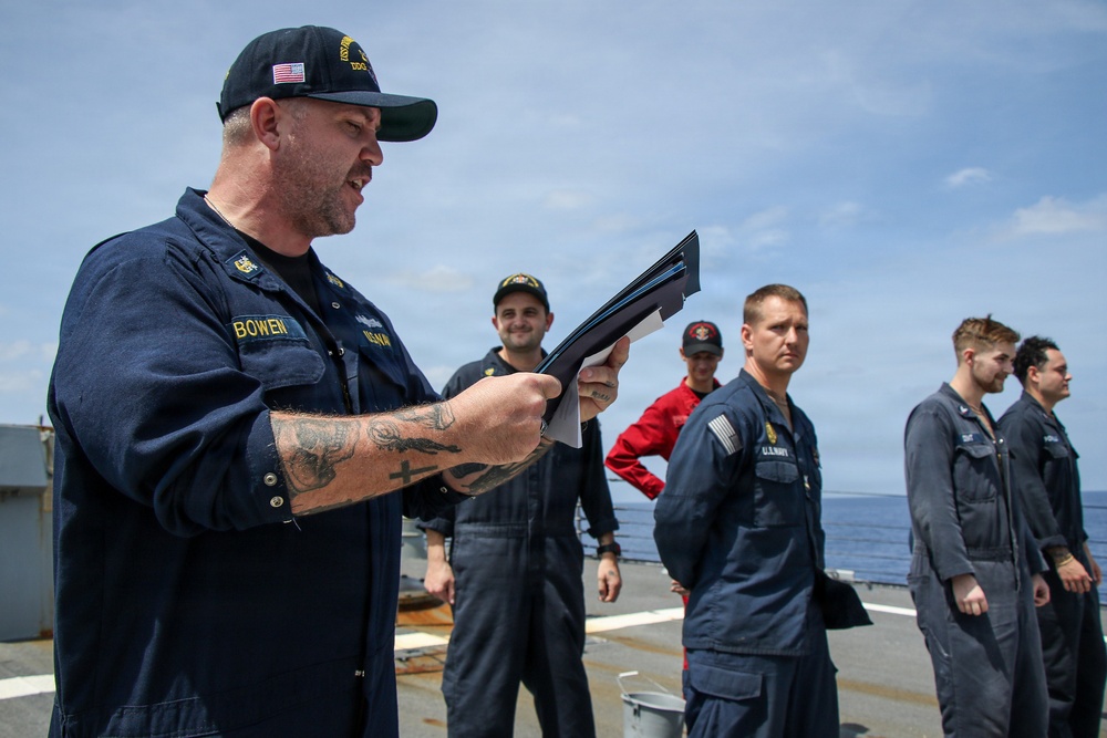 Frank E. Petersen Jr. conducts ESWS pinning ceremony