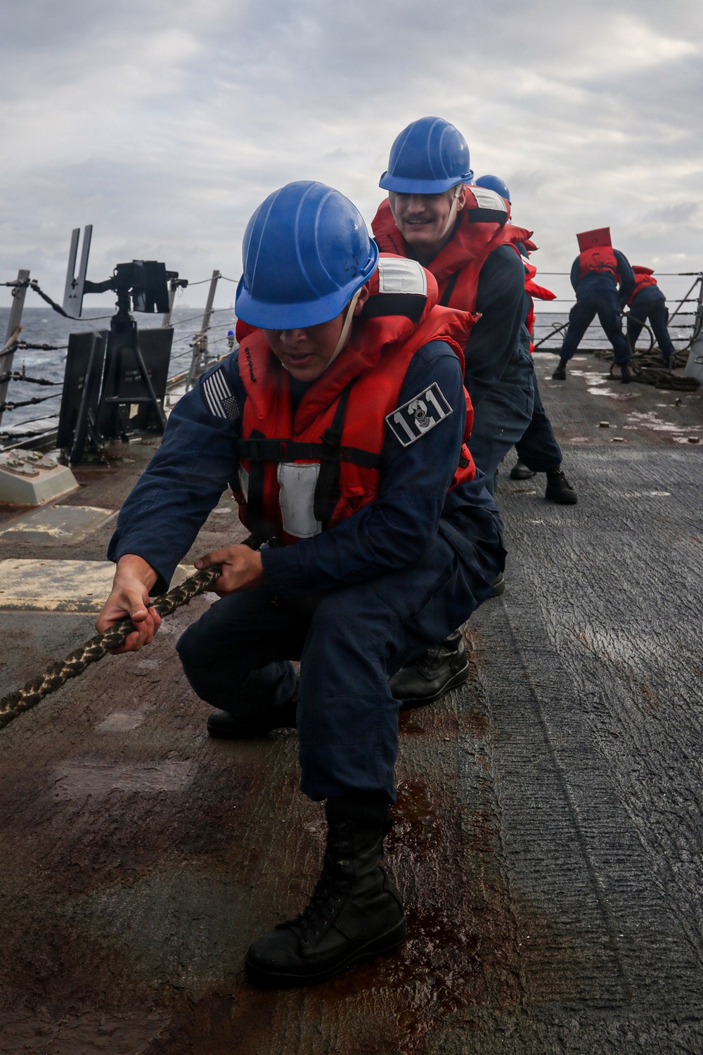 Frank E. Petersen Jr. conducts fueling-at-sea