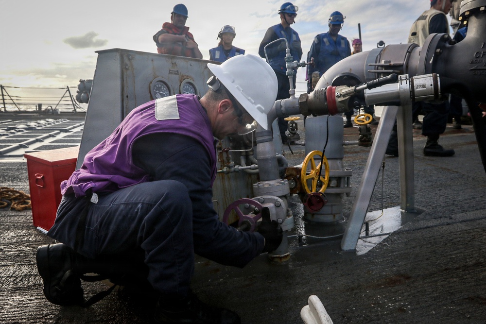 Frank E. Petersen Jr. conducts fueling-at-sea