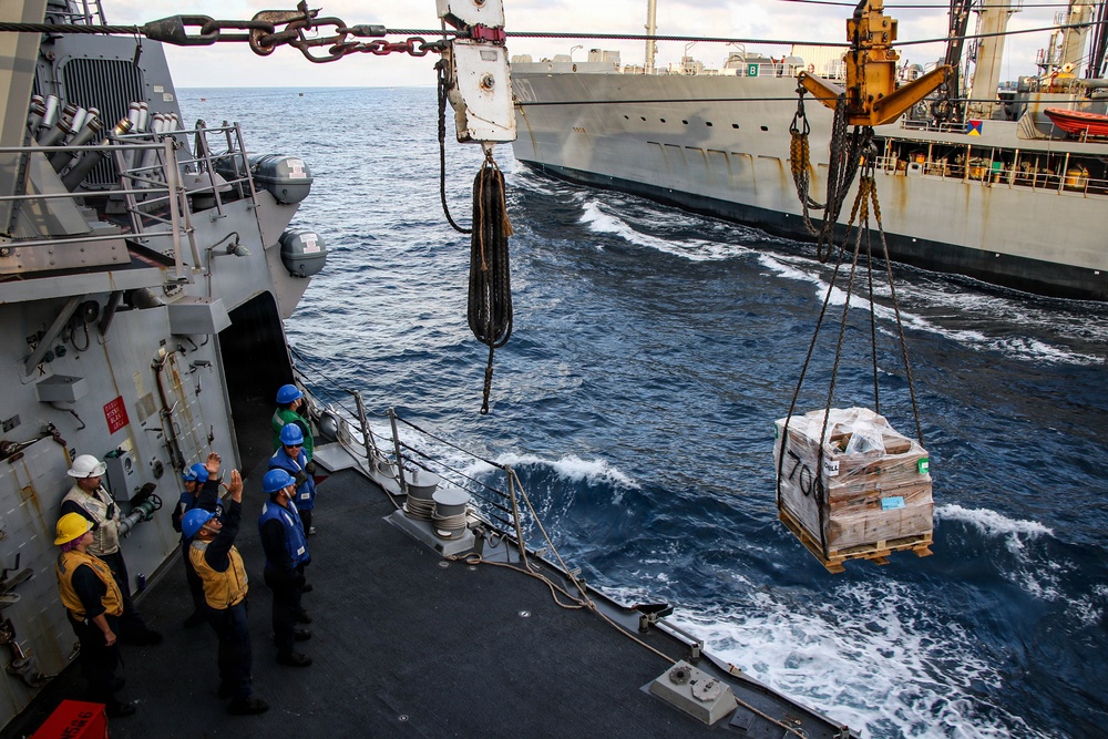 Frank E. Petersen Jr. conducts replenishment-at-sea