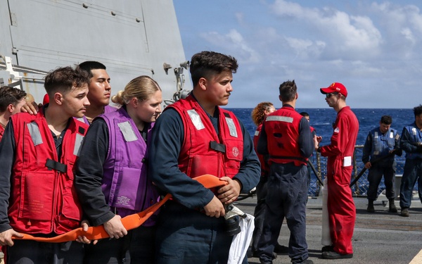 Frank E. Petersen Jr. conducts aircraft firefighting drill