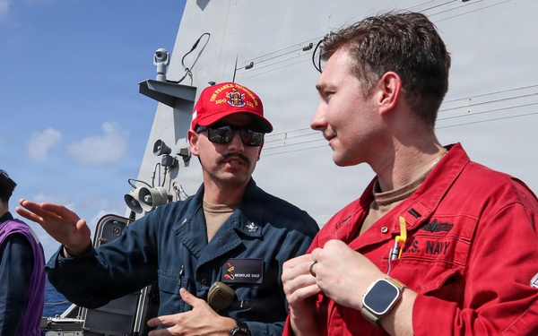 Frank E. Petersen Jr. conducts aircraft firefighting drill