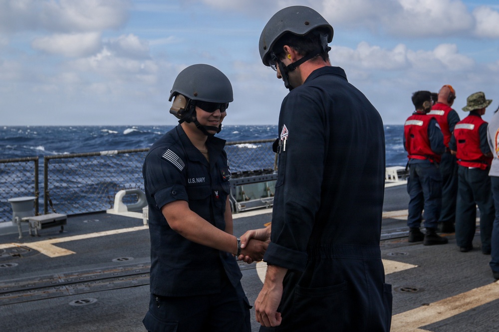 Frank E. Petersen Jr. conducts reenlistment ceremony