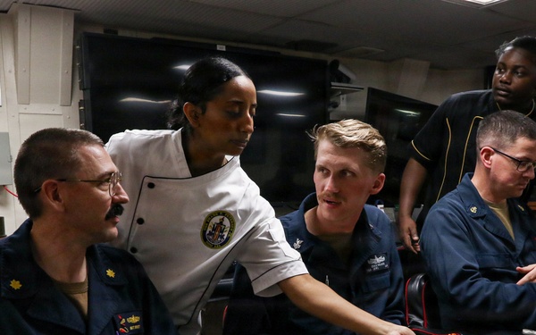 Frank E. Petersen Jr. conducts routine operations