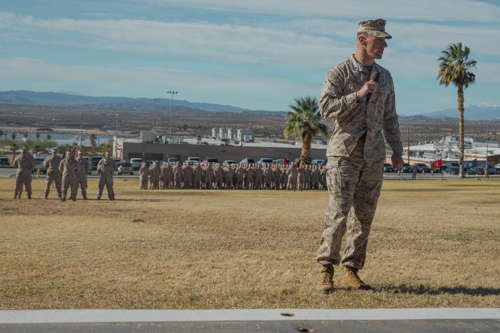 Lt. Col. Andrew Hornfeck relinquishes command of 1st Battalion, 7th Marine Regiment