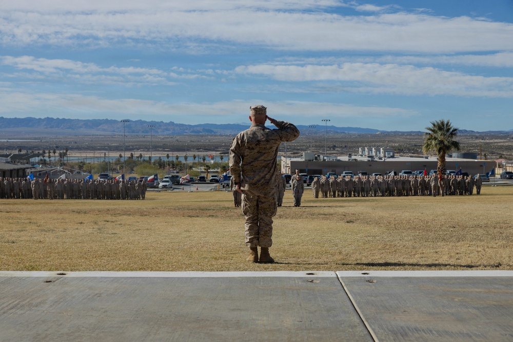 Lt. Col. Andrew Hornfeck relinquishes command of 1st Battalion, 7th Marine Regiment