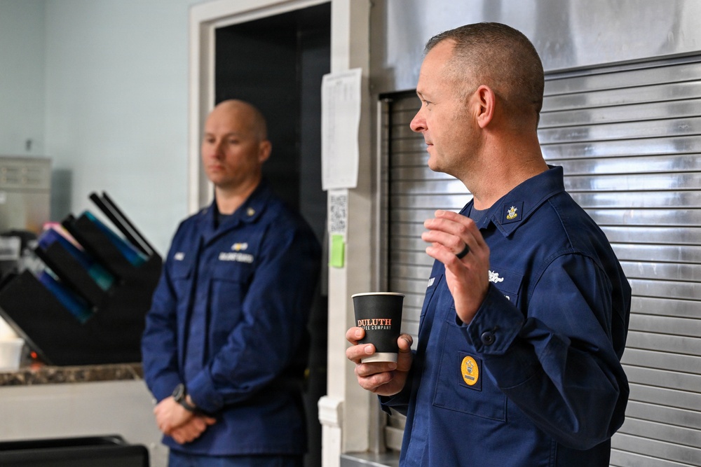 Master Chief Petty Officer of the Coast Guard conducts unit visits in Duluth, Minnesota