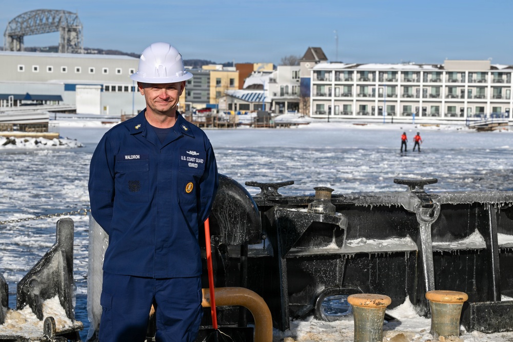 Master Chief Petty Officer of the Coast Guard conducts unit visits in Duluth, Minnesota